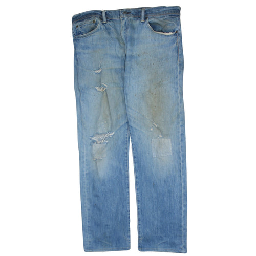 Levi's Men's Blue 501 Straight Leg Distressed Vintage Jeans 32W 34L