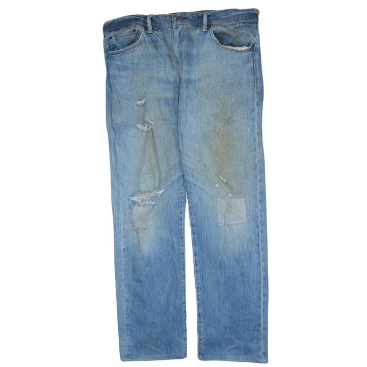 Levi's Men's Blue 501 Straight Leg Distressed Vintage Jeans 32W 34L