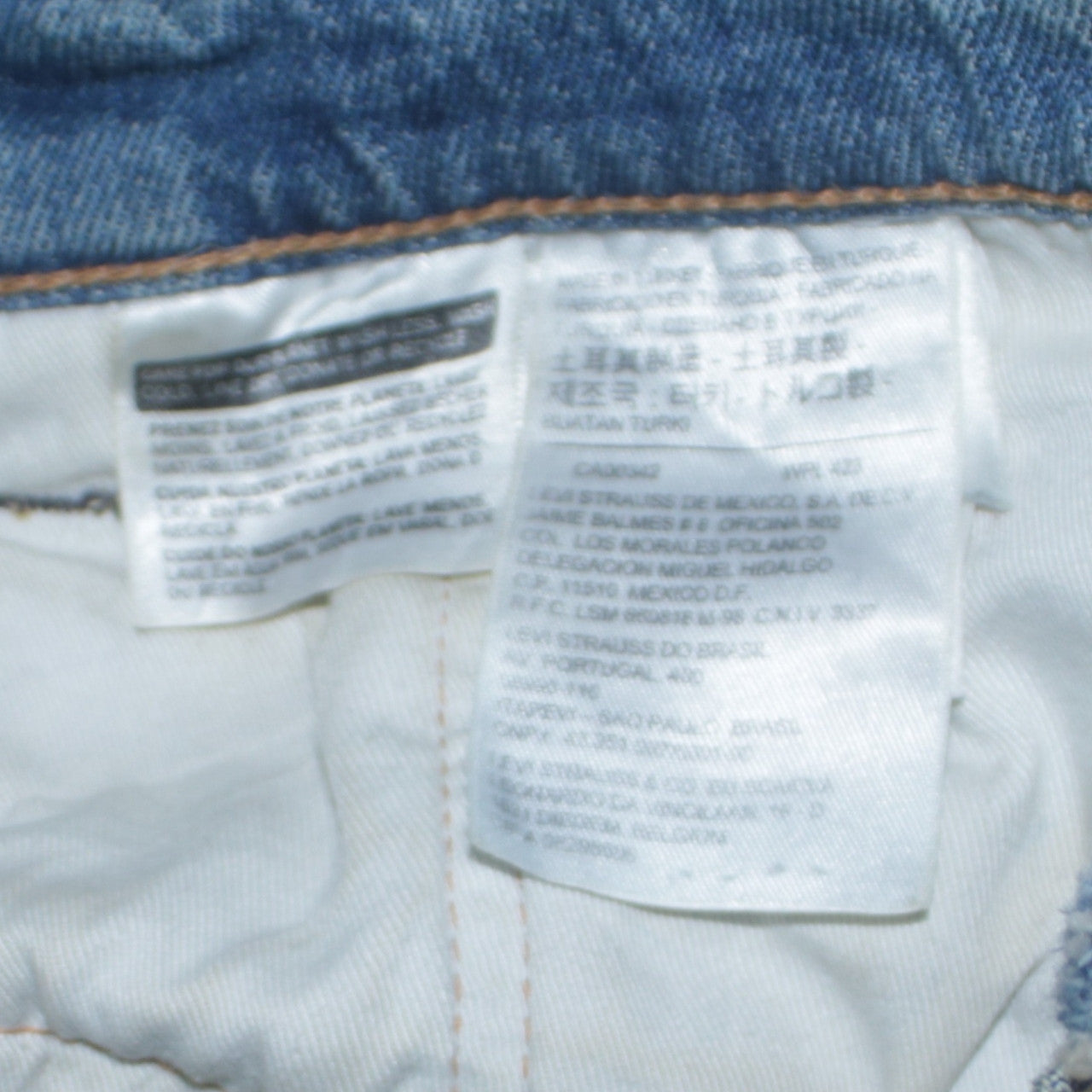 Levi's Men's Blue 501 Straight Leg Distressed Vintage Jeans 32W 34L