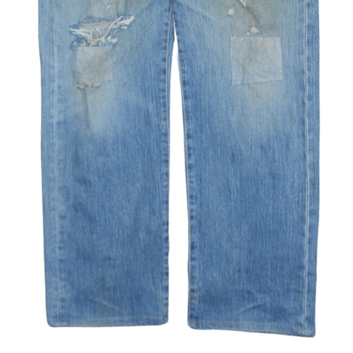 Levi's Men's Blue 501 Straight Leg Distressed Vintage Jeans 32W 34L