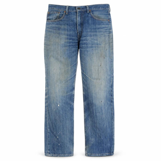 Front view of Levi's 502 Men's Blue 32x32 Straight Leg Vintage Denim Jeans