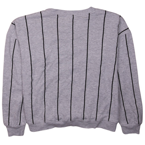Disney Women Grey Stitch Sweatshirt XL Crew Neck Long Sleeve