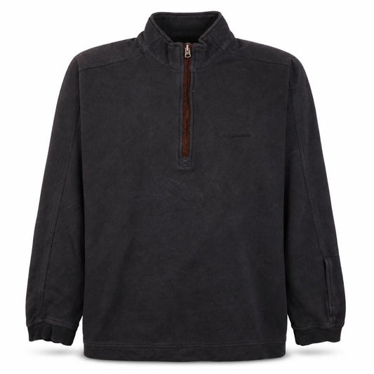 Front view of Columbia Men's Black XL Fleece 1/4 Zip Pullover Sweatshirt
