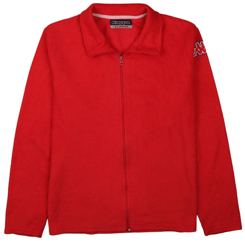Kappa Womens Red Fleece Full Zip Sweatshirt XL Relaxed Fit
