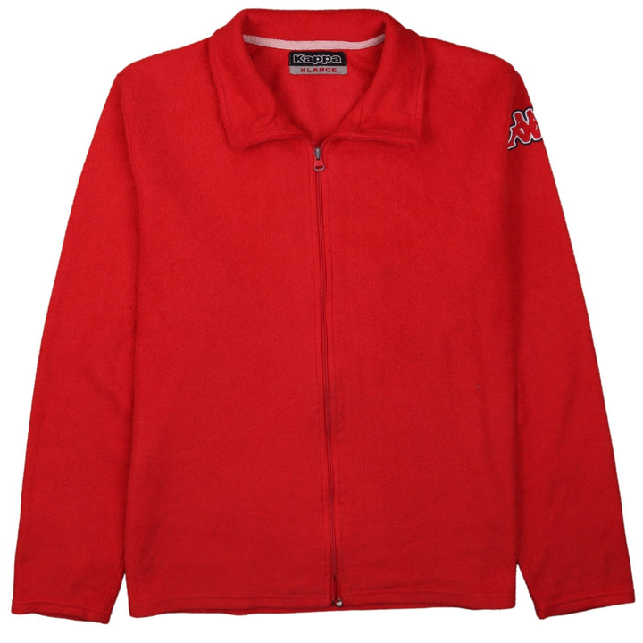 Kappa Womens Red Fleece Full Zip Sweatshirt XL Relaxed Fit