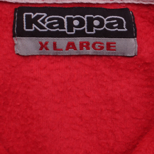 Kappa Womens Red Fleece Full Zip Sweatshirt XL Relaxed Fit