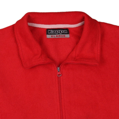 Kappa Womens Red Fleece Full Zip Sweatshirt XL Relaxed Fit