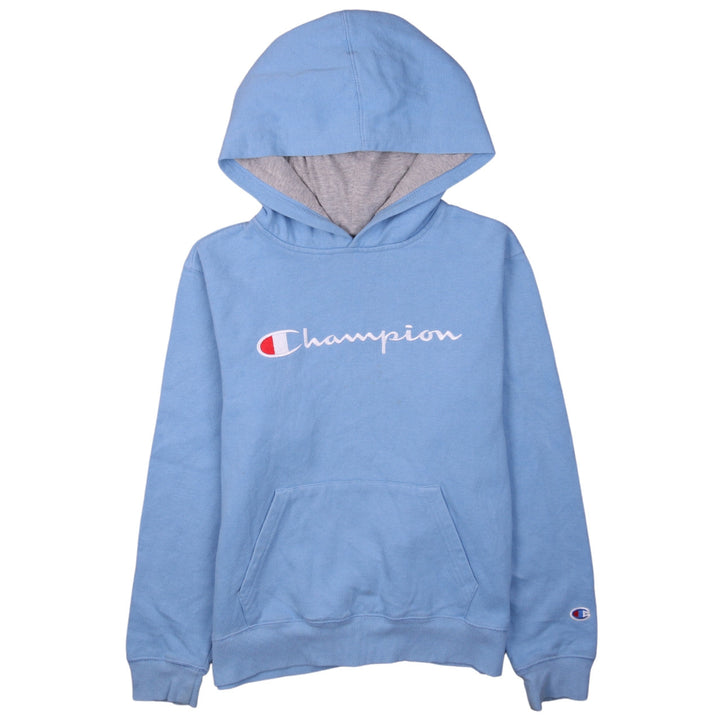 Champion Women’s Blue Pullover Hoodie XL Embroidered Logo Cotton Blend