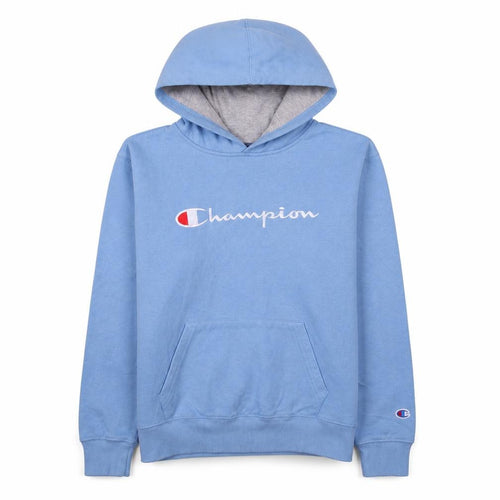Champion Women’s Blue Pullover Hoodie XL Embroidered Logo Cotton Blend