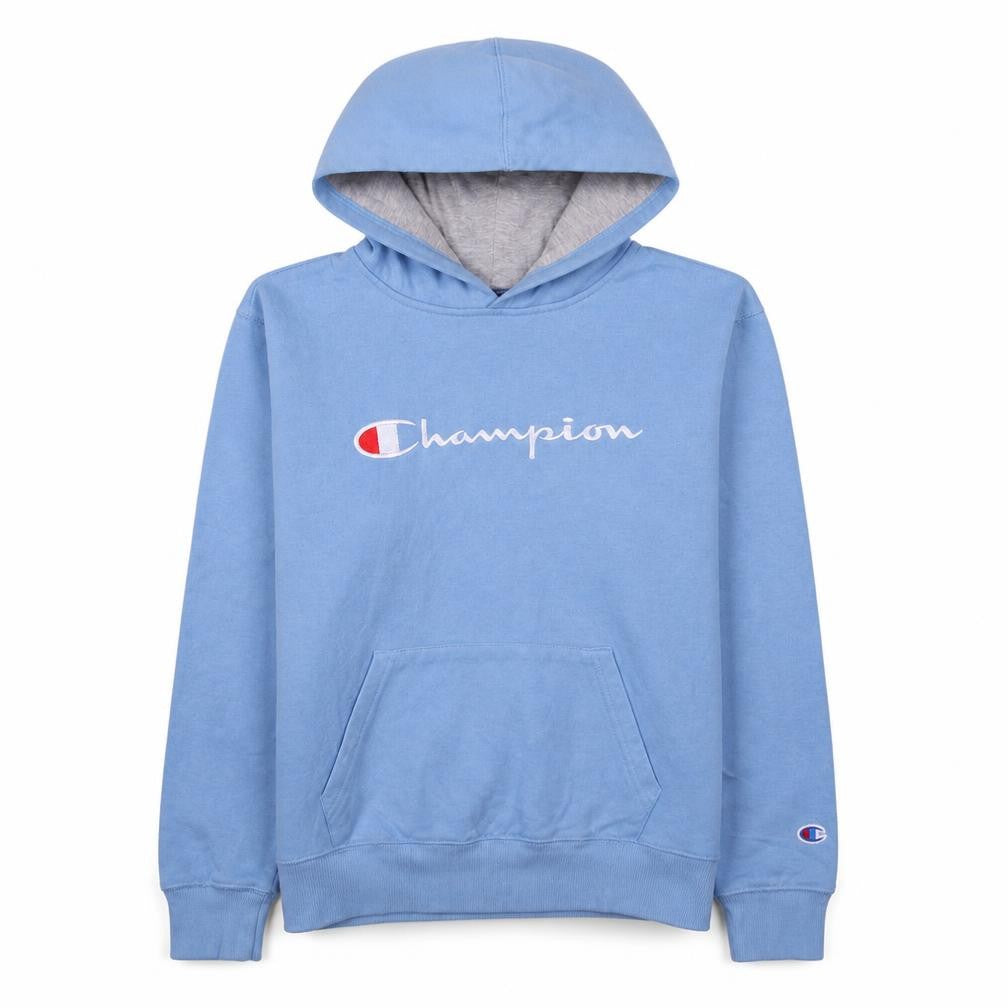 Champion Women’s Blue Pullover Hoodie XL Embroidered Logo Cotton Blend