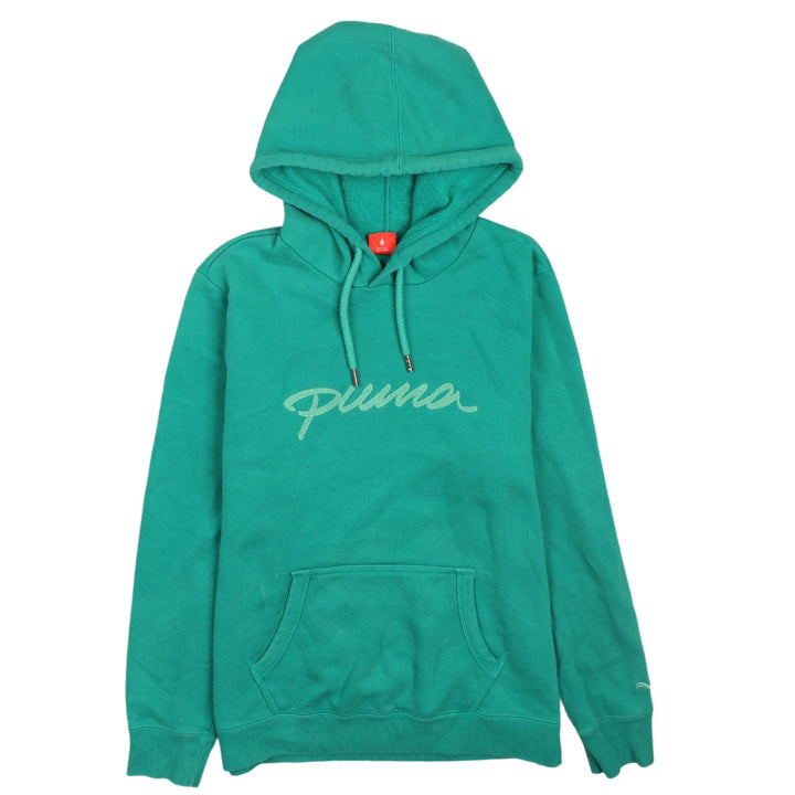 Puma Women's Green Pullover Hoodie Size 14 Lined Cotton Blend