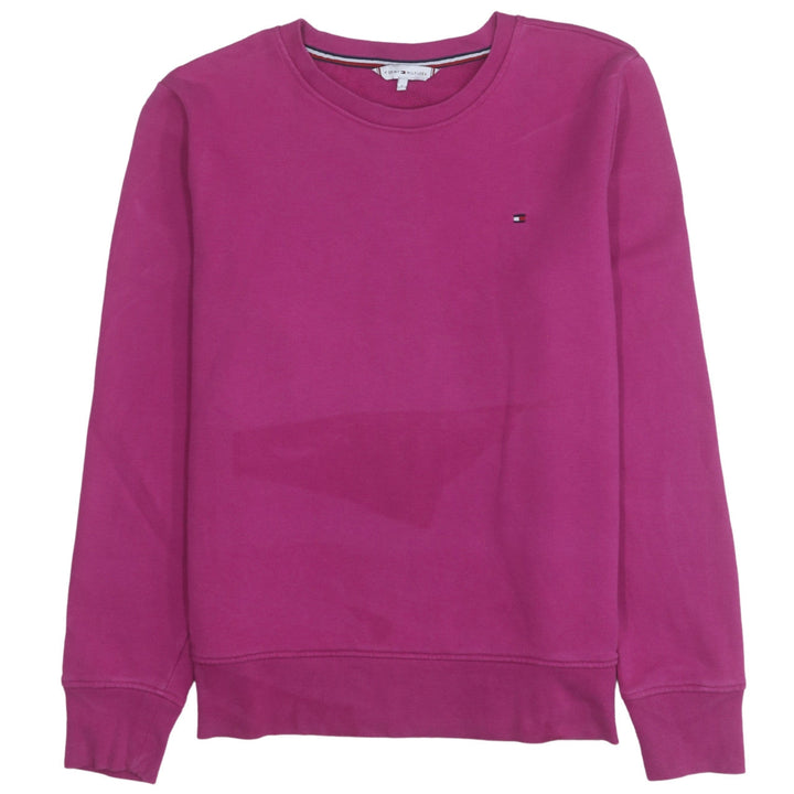 Tommy Hilfiger Women's Pink Crew Neck Sweatshirt Size S Cotton Logo