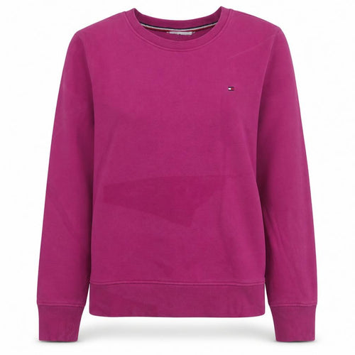 Tommy Hilfiger Women's Pink Crew Neck Sweatshirt Size S Cotton Logo