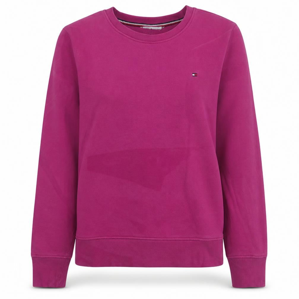 Tommy Hilfiger Women's Pink Crew Neck Sweatshirt Size S Cotton Logo