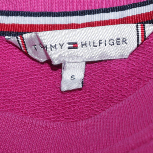 Tommy Hilfiger Women's Pink Crew Neck Sweatshirt Size S Cotton Logo