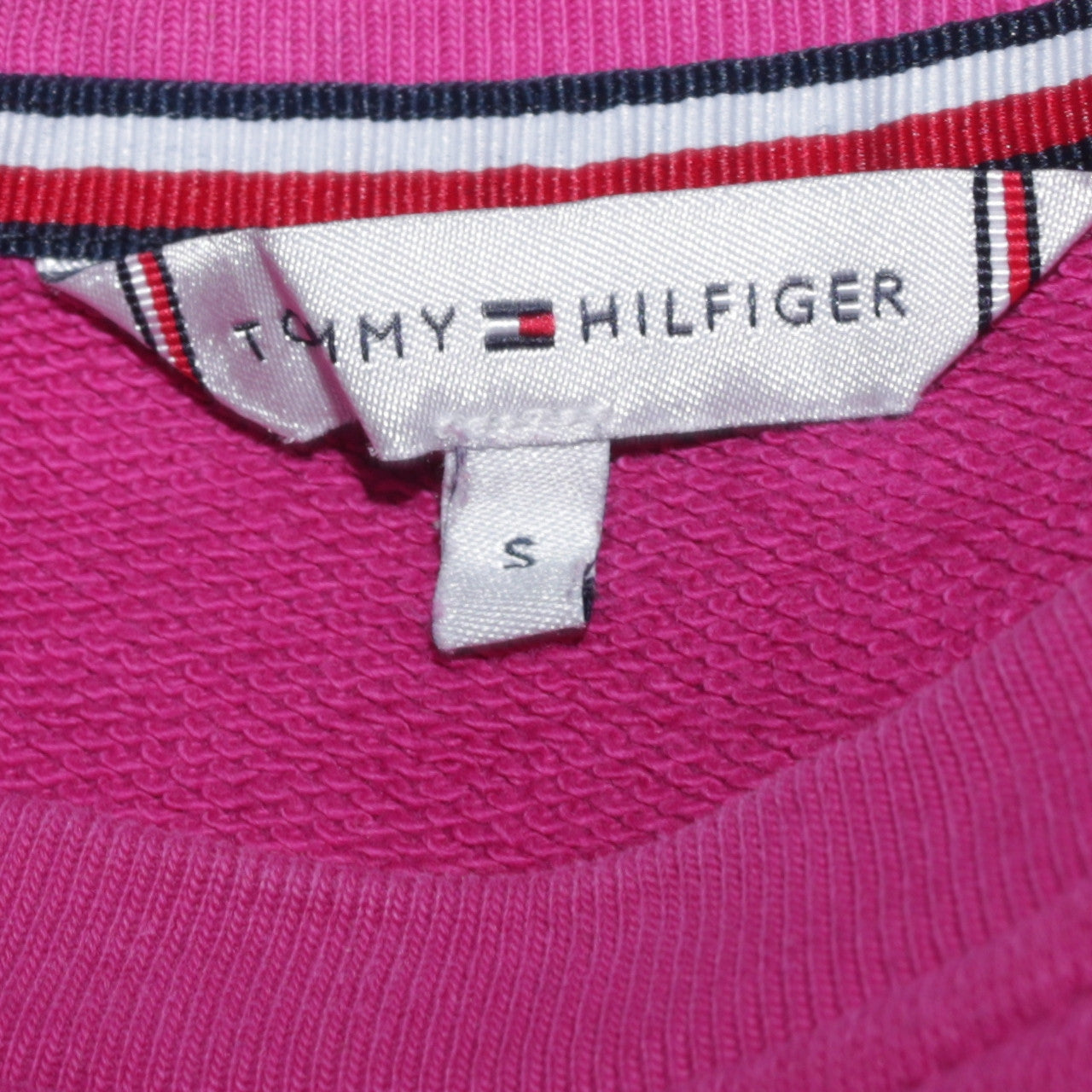 Tommy Hilfiger Women's Pink Crew Neck Sweatshirt Size S Cotton Logo