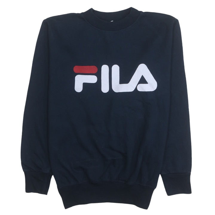 Fila Mens Blue Small Pullover Crew Neck Sweatshirt