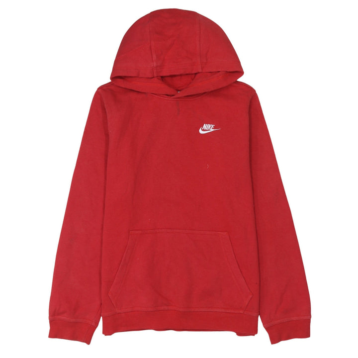 Nike Womens Red Pullover Hoodie XL Cotton Fleece Casual Sweatshirt