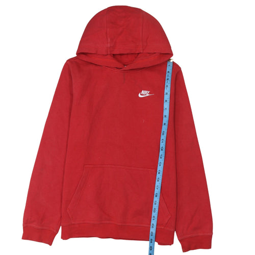 Nike Womens Red Pullover Hoodie XL Cotton Fleece Casual Sweatshirt