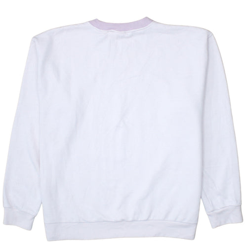 Levi's Womens White Purple Crew Neck Pullover Sweatshirt M