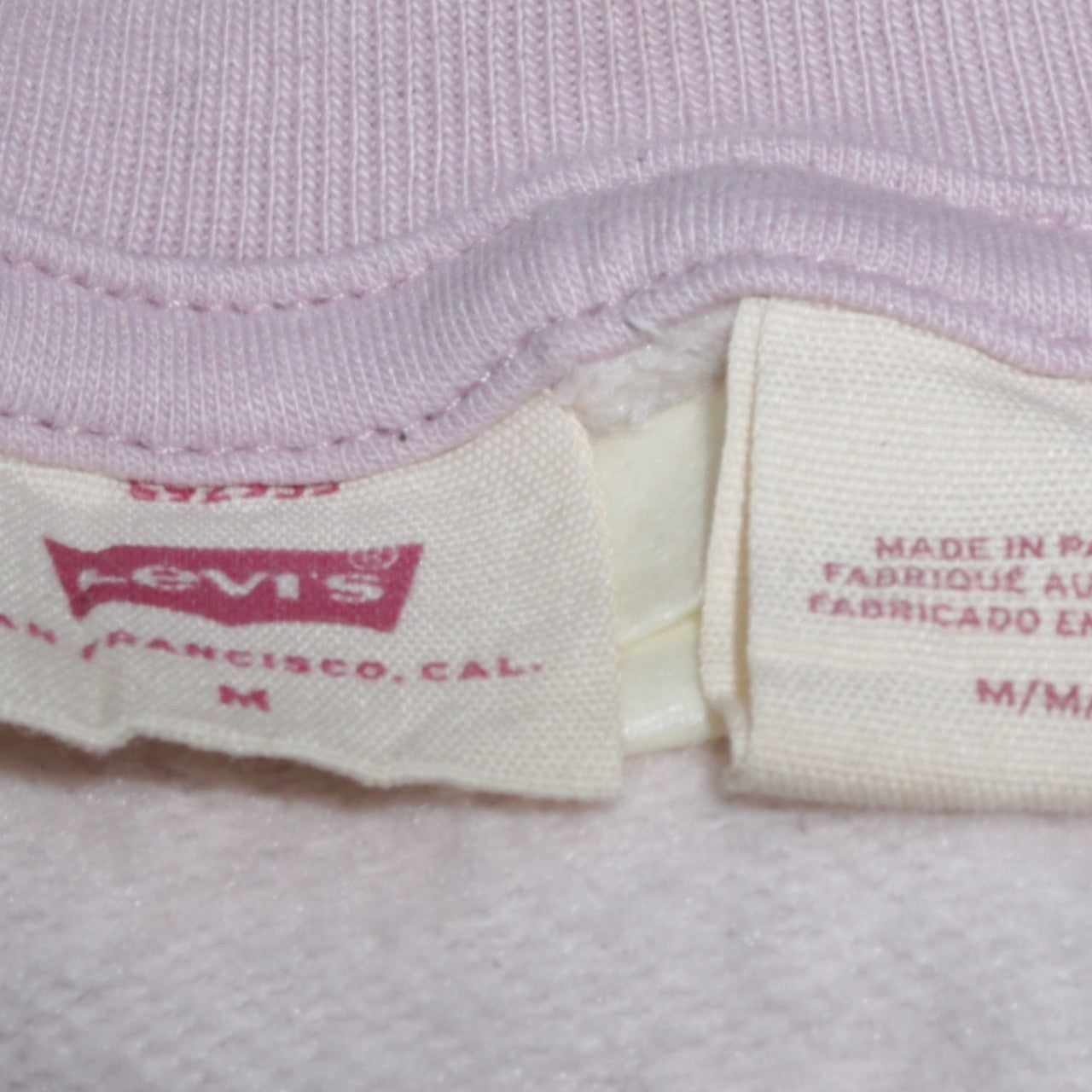 Levi's Womens White Purple Crew Neck Pullover Sweatshirt M