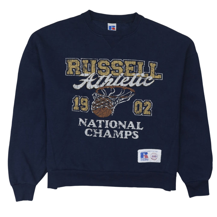 Russell Athletic Men's Blue XS Crew Neck Graphic Sweatshirt