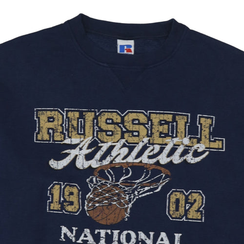 Russell Athletic Men's Blue XS Crew Neck Graphic Sweatshirt