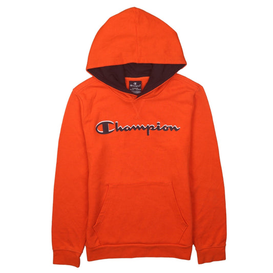 Champion Boys Orange Pullover Hoodie Size 11-12 Years Logo Print