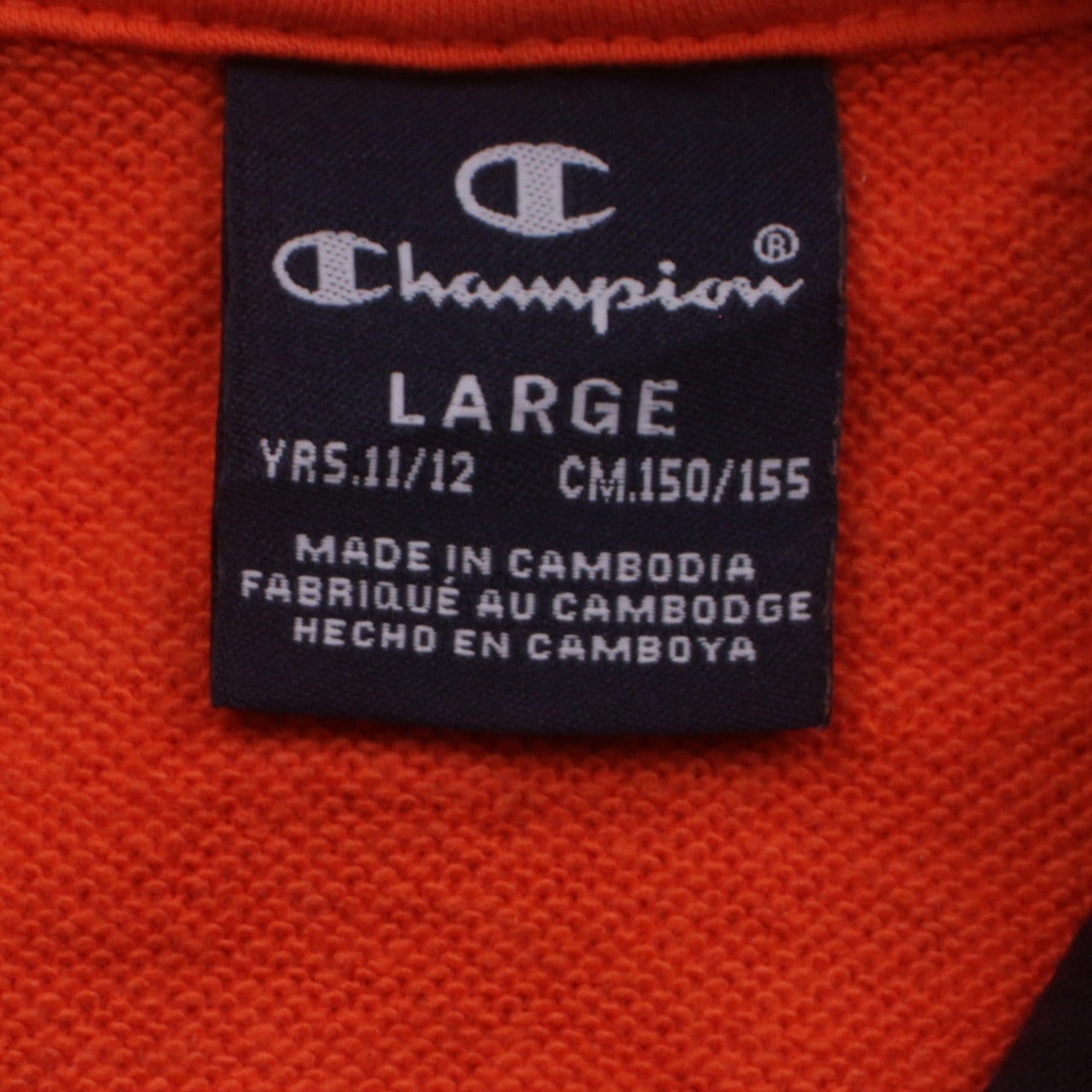 Champion Boys Orange Pullover Hoodie Size 11-12 Years Logo Print