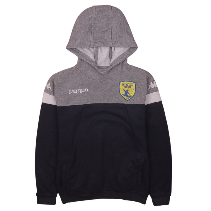 Kappa Boys Grey & Navy Pullover Hoodie 12 Years Football Club Design