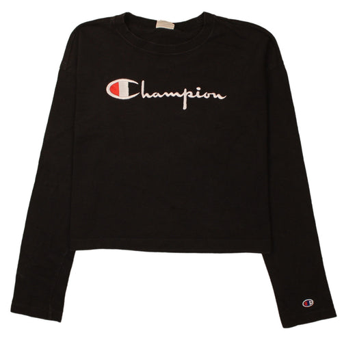 Champion Women's Black Medium Pullover Sweatshirt with Logo