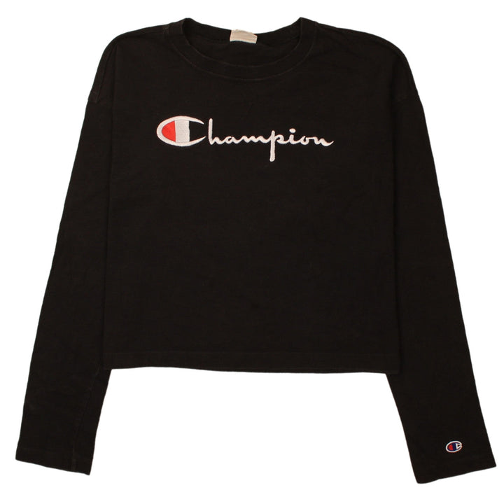 Champion Women's Black Medium Pullover Sweatshirt with Logo