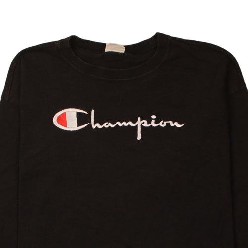 Champion Women's Black Medium Pullover Sweatshirt with Logo
