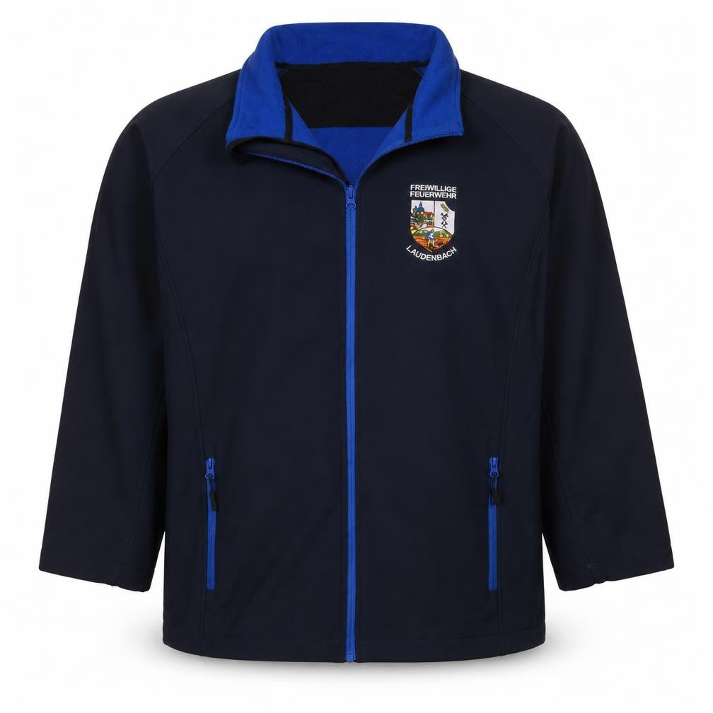 Front view of Result Core men’s 3xl blue softshell work jacket