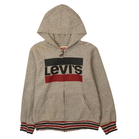 Levi's Boys Grey Full Zip Hoodie Size 10 Years Graphic Logo Cotton