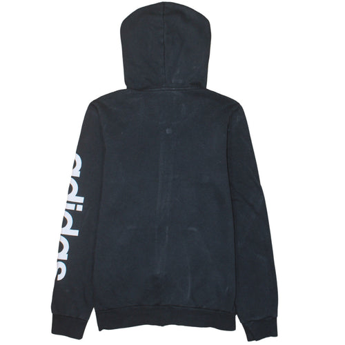 Adidas Boys Black Full Zip Hoodie 14-15 Years Hooded Sweatshirt