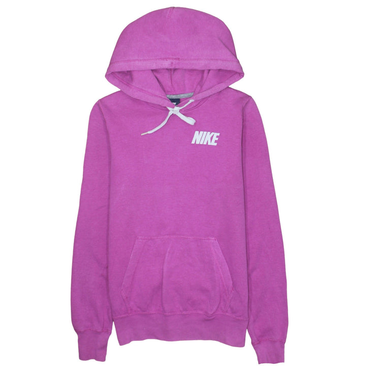 Nike Women Pink Pullover Hoodie Small Logo Design Cotton Blend