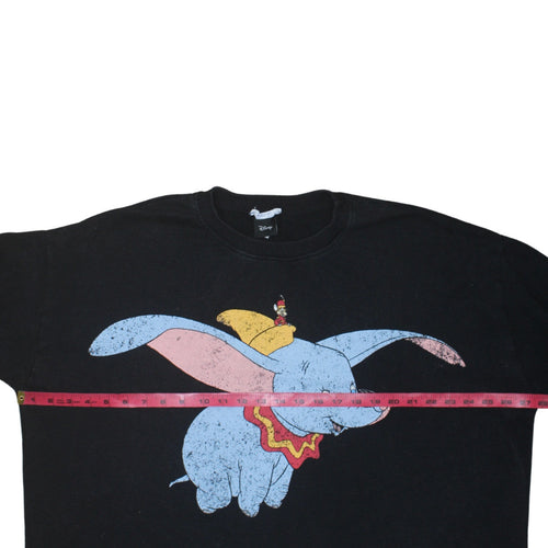 Zara Disney Women Black Dumbo Sweatshirt Size M Relaxed Fit Cotton