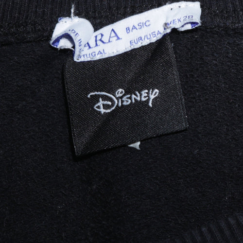Zara Disney Women Black Dumbo Sweatshirt Size M Relaxed Fit Cotton
