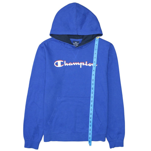 Champion Boys Blue Pullover Hoodie 15-16 Years 2XL Cotton Blend Logo Sweatshirt