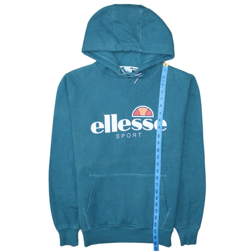 Ellesse Women’s Blue Pullover Hoodie UK 12 Cotton Blend Logo Sport