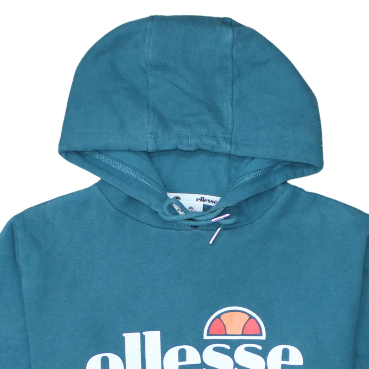 Ellesse Women’s Blue Pullover Hoodie UK 12 Cotton Blend Logo Sport