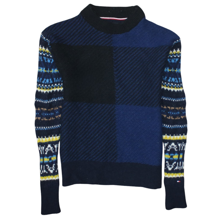 Tommy Hilfiger Men's Blue Wool Fair Isle Jumper Size S