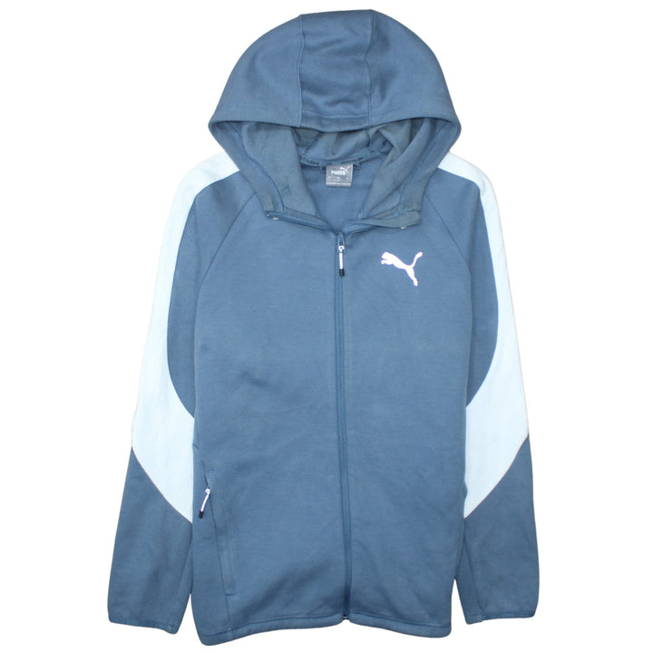 Puma Men Blue Full Zip Hoodie L Sportswear Training Sweatshirt