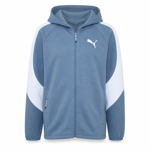Puma Men Blue Full Zip Hoodie L Sportswear Training Sweatshirt