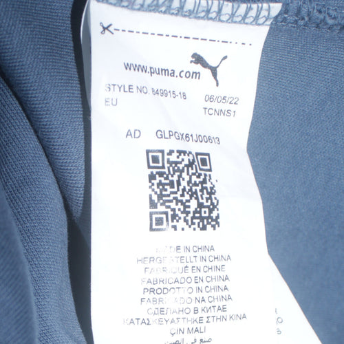 Puma Men Blue Full Zip Hoodie L Sportswear Training Sweatshirt