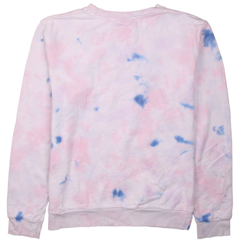Ellesse Women's Pink Tie-Dye Sweatshirt UK 8 Logo Crew Neck