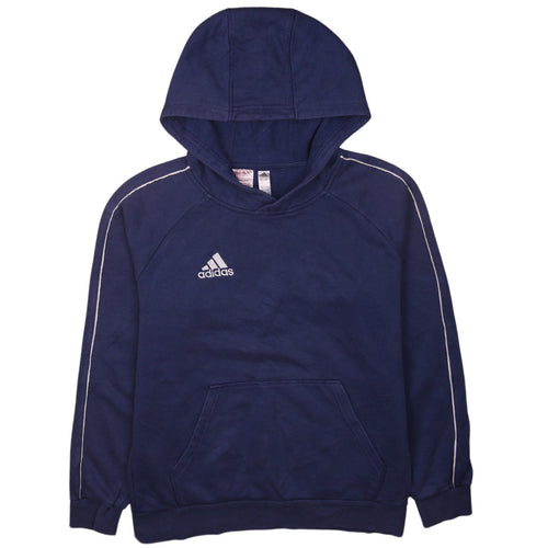 Adidas Teens Blue Pullover Hoodie 164 Logo Sportswear