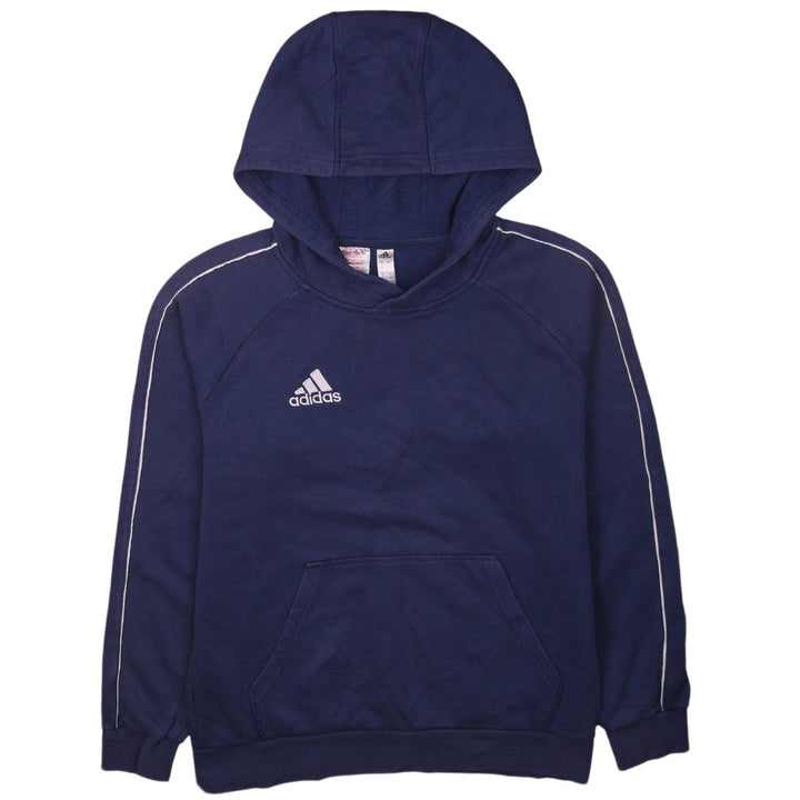 Adidas Teens Blue Pullover Hoodie 164 Logo Sportswear