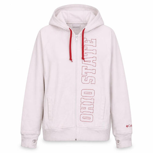 Columbia Women's White Full Zip Hoodie Size M Ohio State Logo